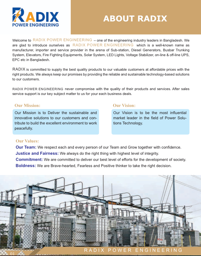 Radix Power Engineering company profile – About page